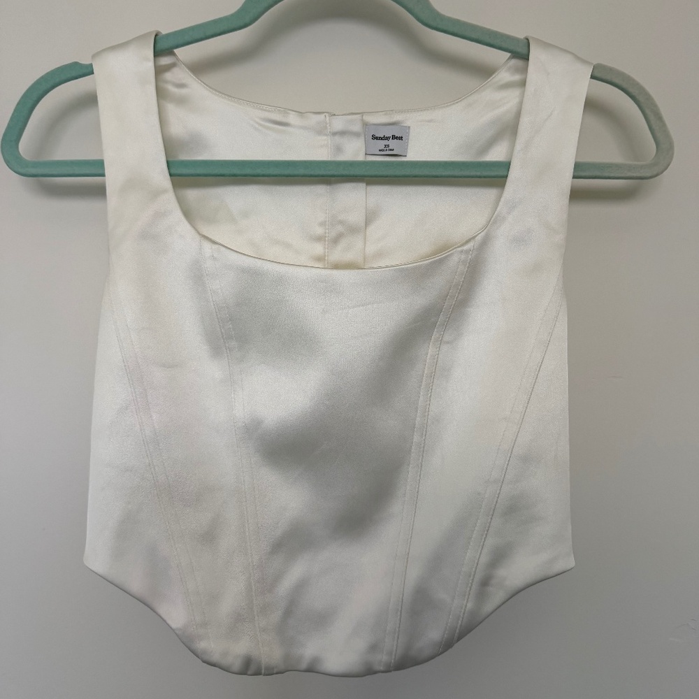 Aritzia Sunday Best Corset Top White